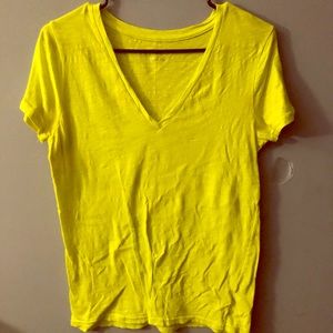 Lime green v-neck fitted tee